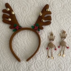 New reindeer headband & reindeer pierced earrings